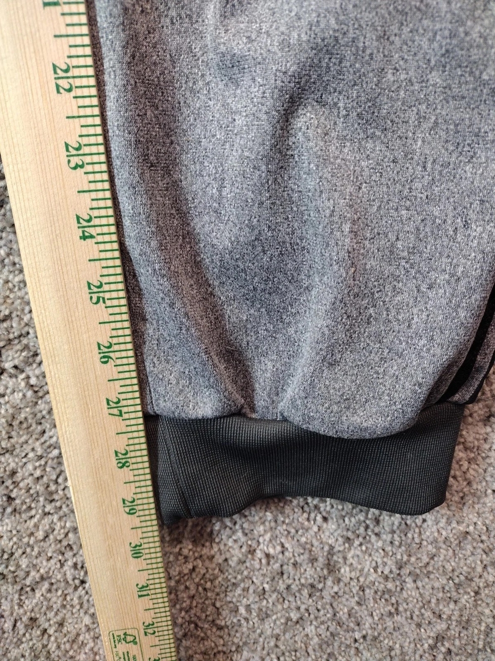 Adidas Tricot Joggers Mens Large Side Stripes Ankle Cuffs Drawstring Gray + Blac - Picture 9 of 15